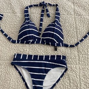 Brand new striped bathing suit size small